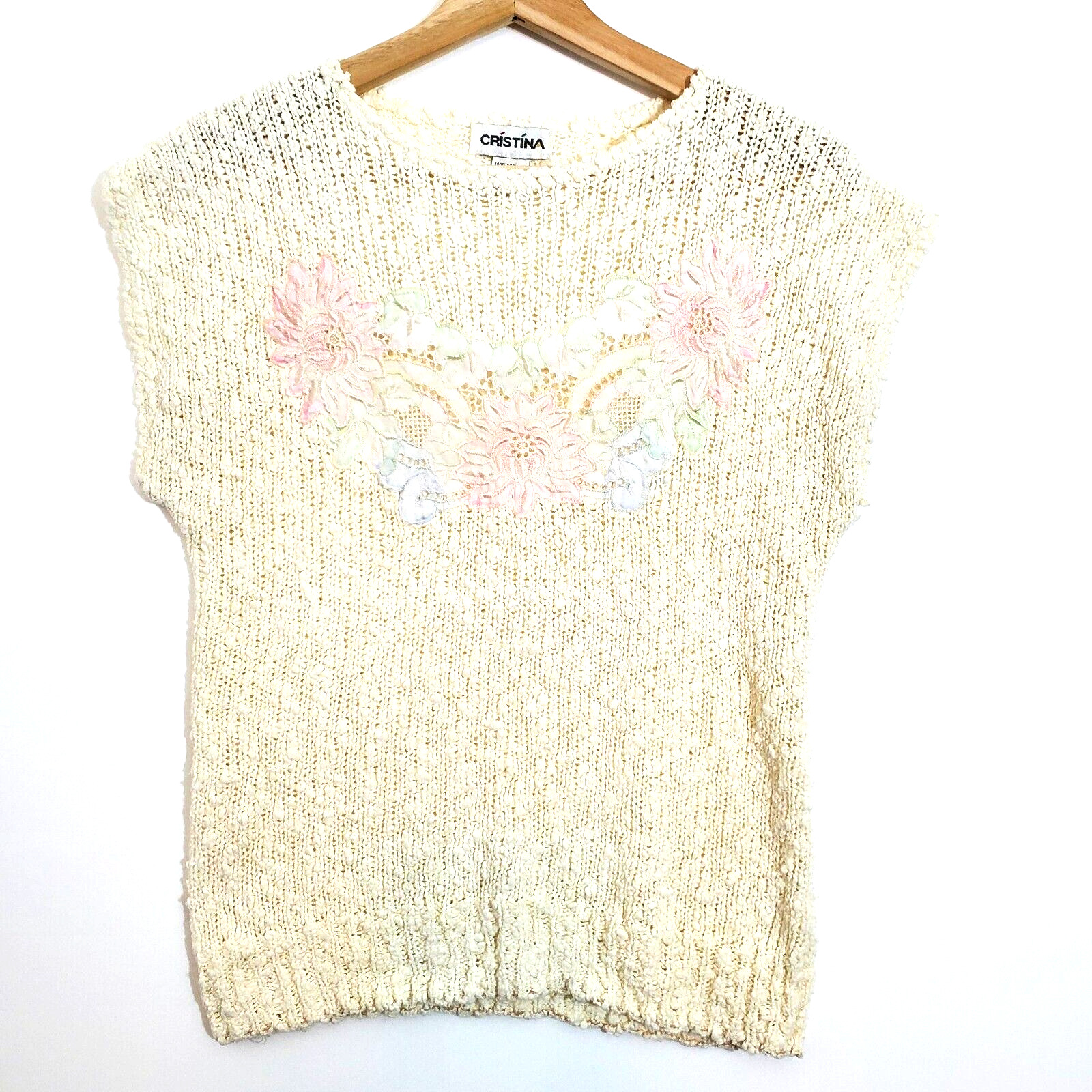 VTG 80s 90s Cristina Popcorn Nubby Knit Acrylic F… - image 1