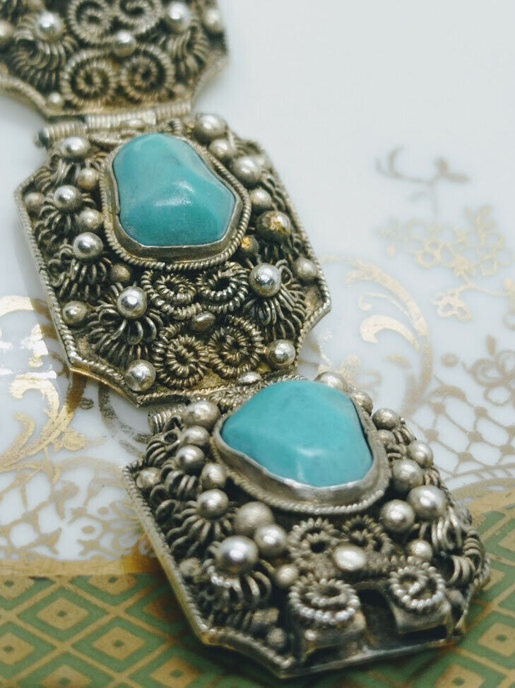 Vintage Chinese Export Silver Filigree SILVER and… - image 8