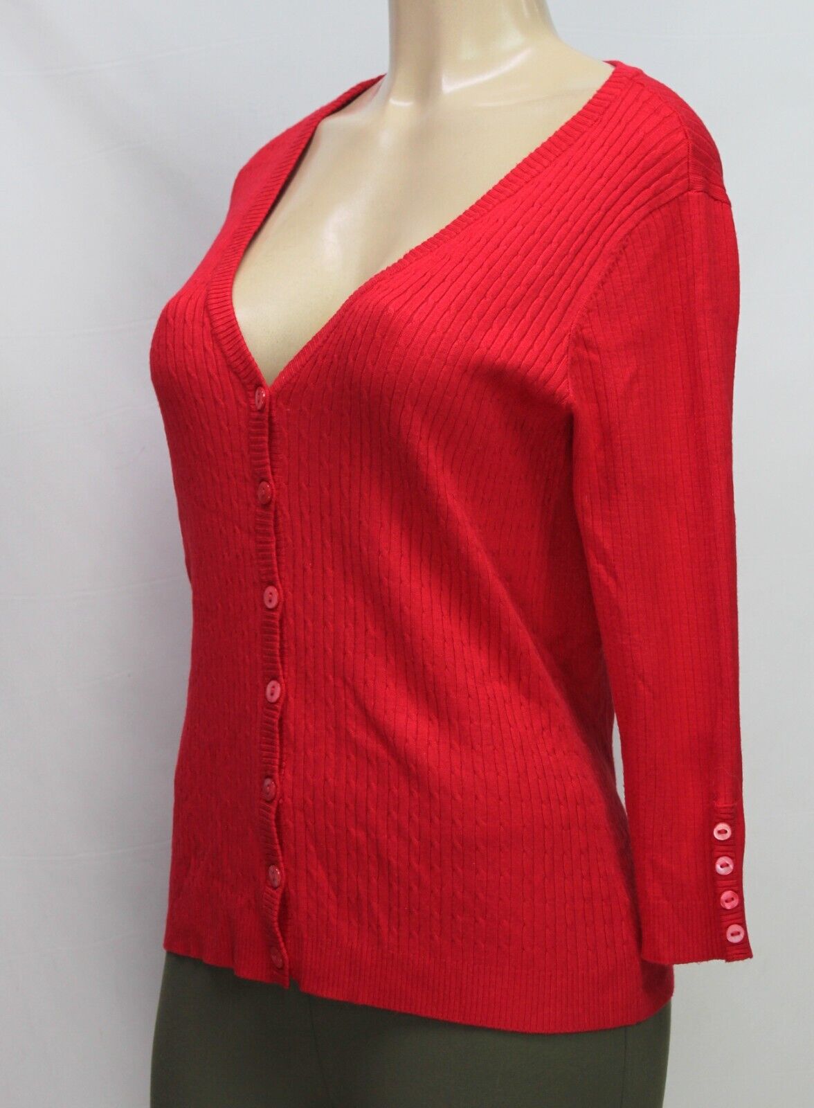 Linda Matthews Women's Cardigan  Sweater 3/4 Slee… - image 5