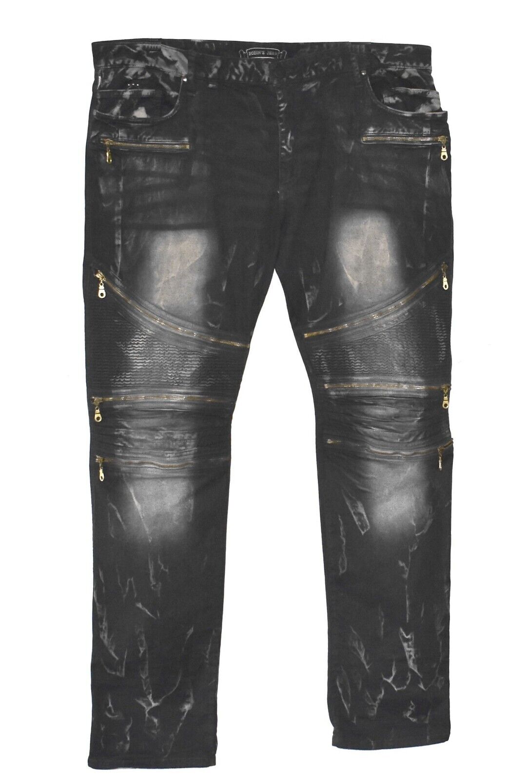 A8 Auth ROBINS JEAN Stretch Black Antiqued Wash Z… - image 1