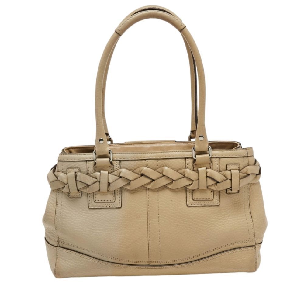 COACH Hampton Cream Leather Carryall Satchel Tote… - image 5