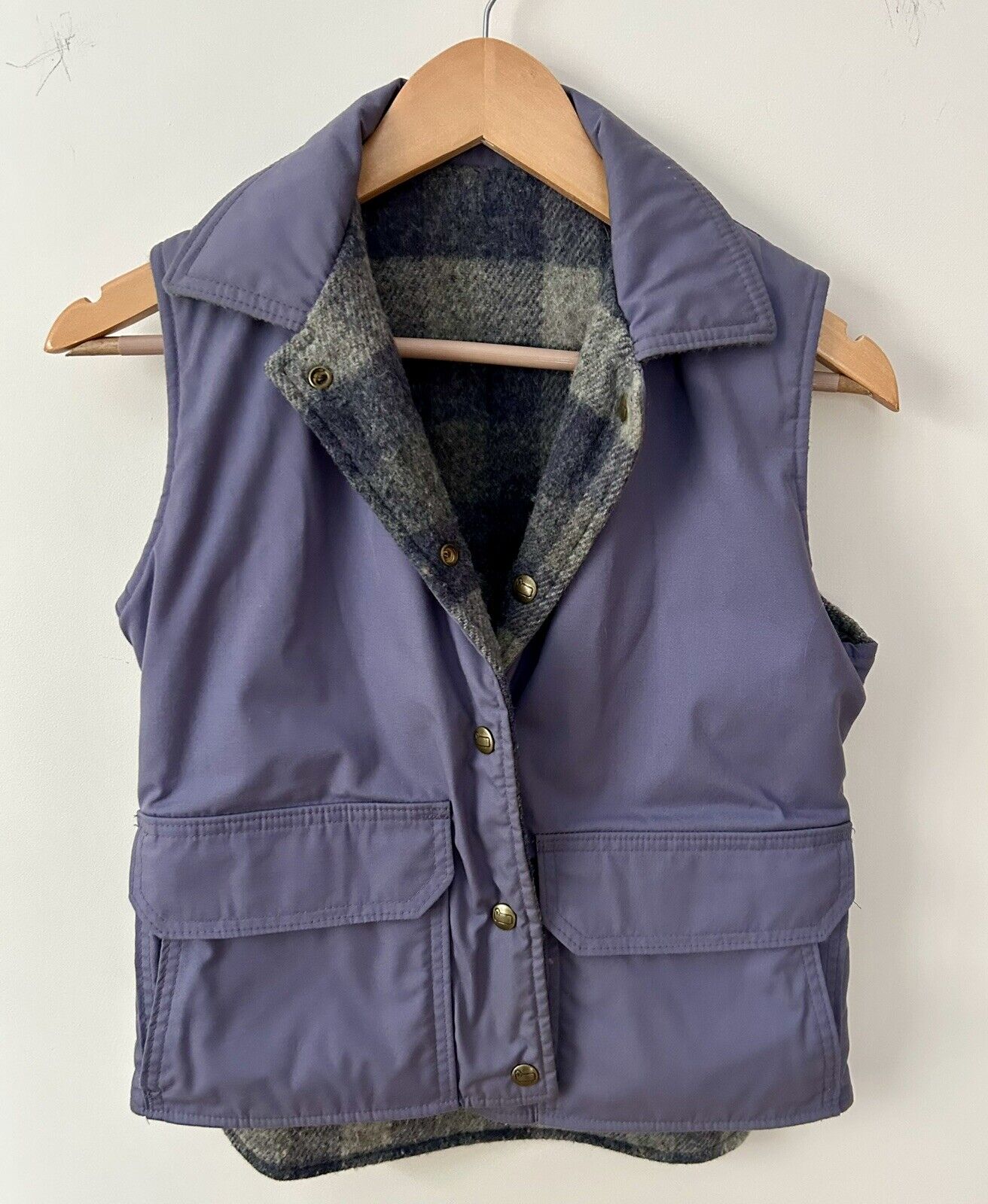 Vintage Woolrich Reversible Wool Utility Vest Wom… - image 1