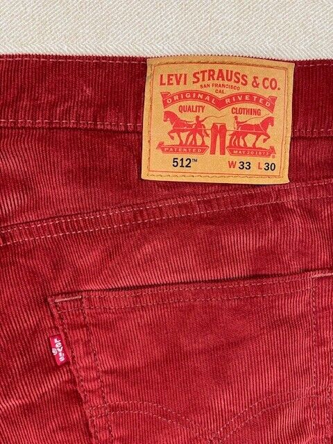 Levi's 512 Corduroy Jeans Men's Red Size 33X30 EUC - image 7