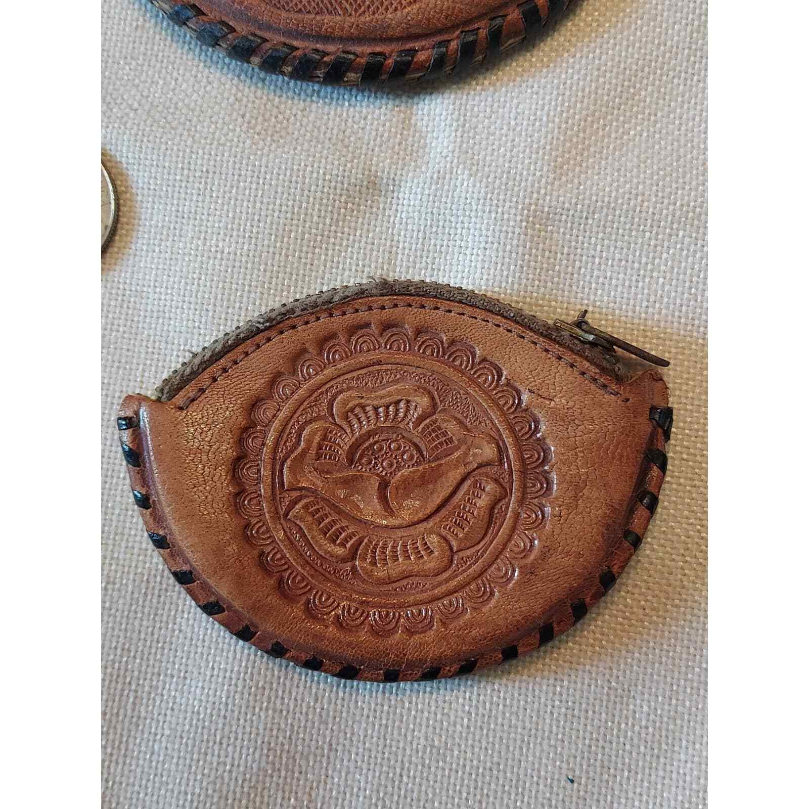 2 Hand-made Leather coin pouches - image 4