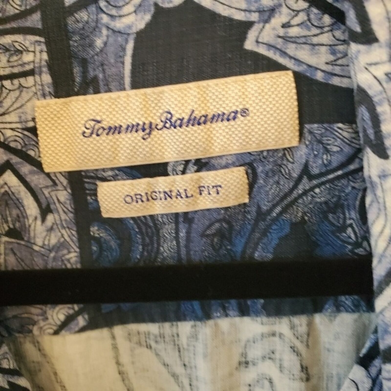 Tommy Bahama Large 100% Silk Original Fit Blue Sh… - image 4