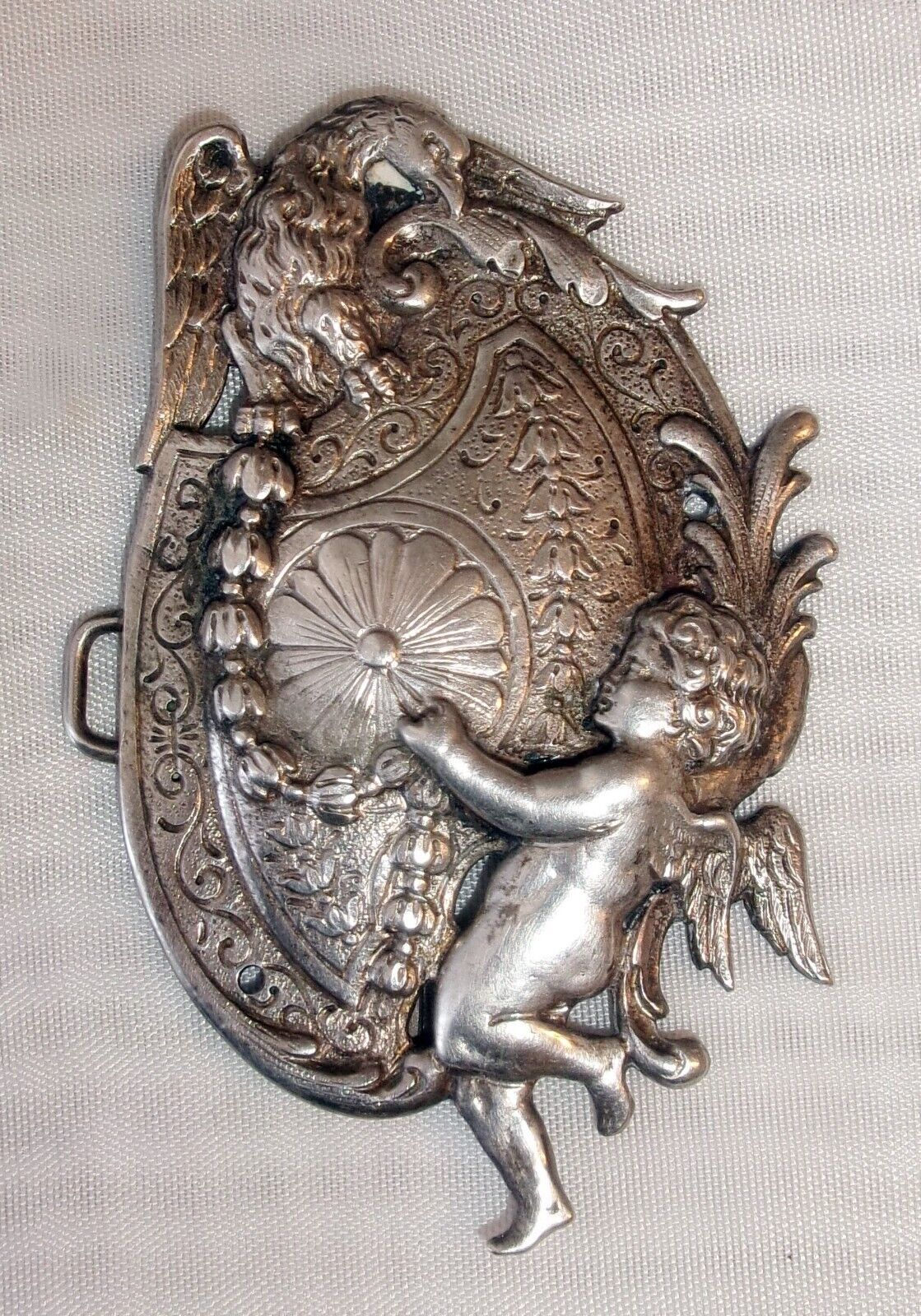 Stunning Victorian antique repousse Angel & Eagle… - image 1