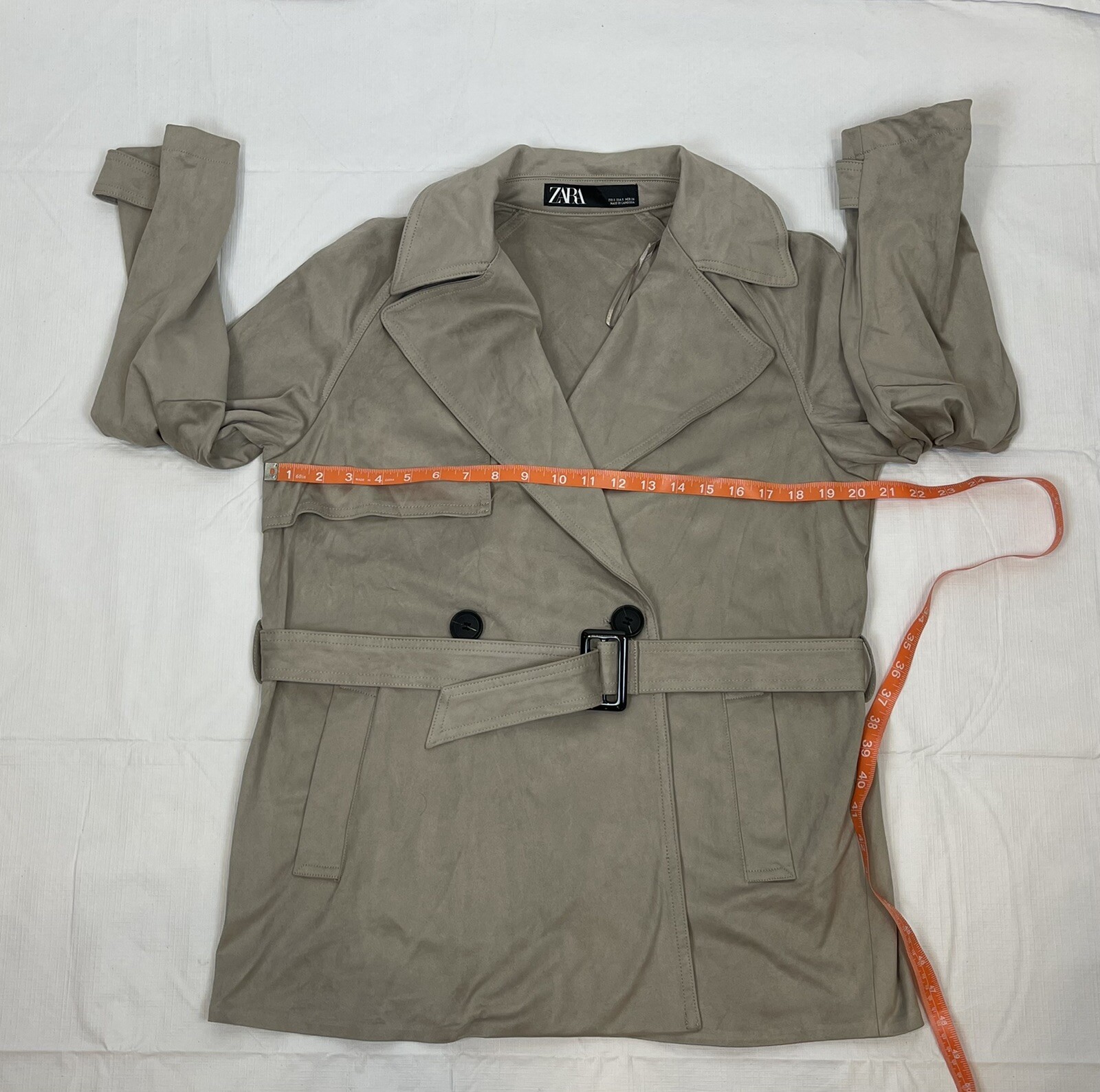 Zara Gray Jacket with Belt, Size S - image 6