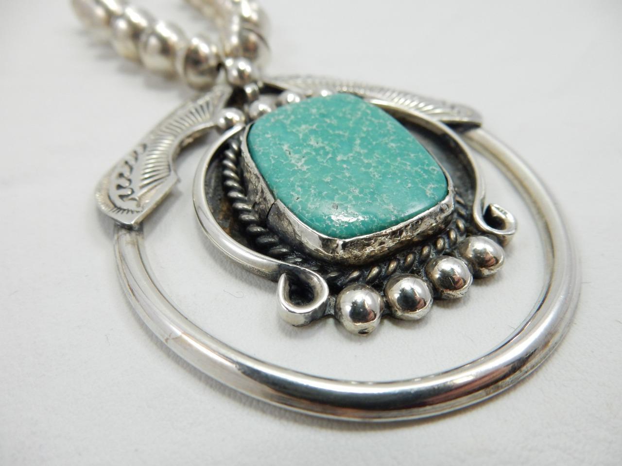 *BEAUTIFUL STERLING SILVER & TURQUOISE NECKLACE 2… - image 6