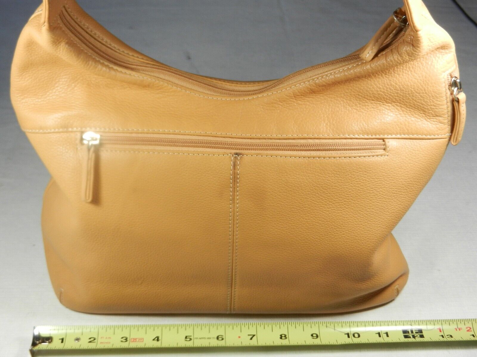 Tignanello Camel Tan Pebbled Leather Hobo Top-Zip… - image 5