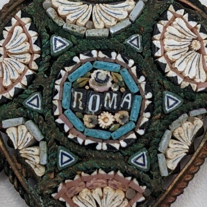 Antique Italian ROMA Micro Mosaic Necklace - image 2