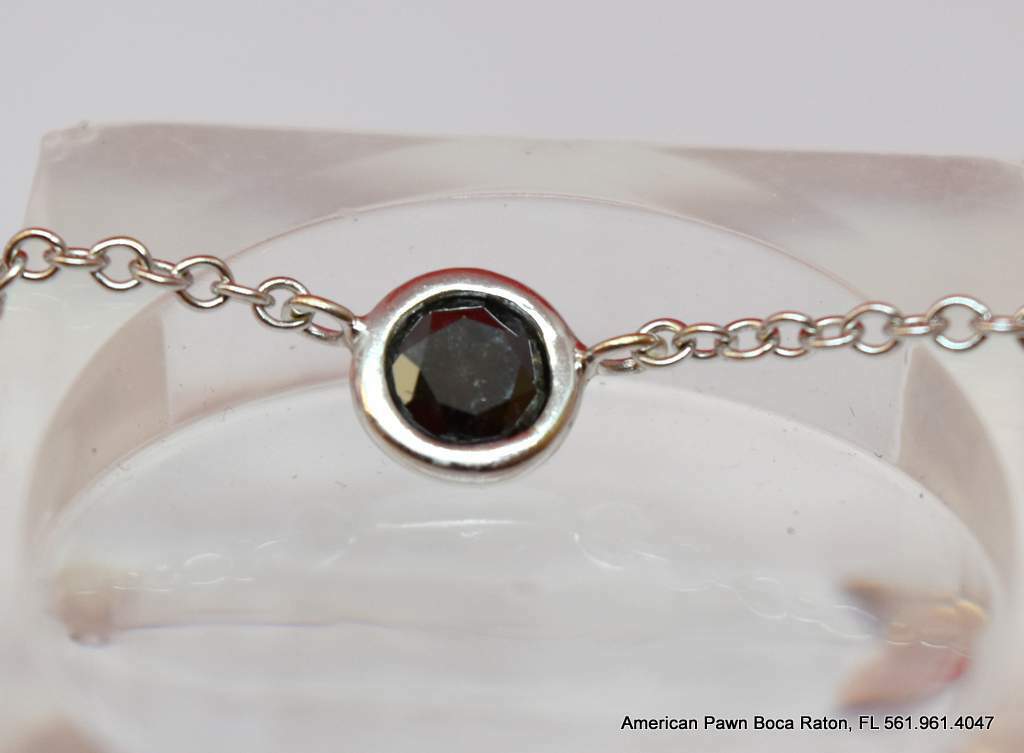 1.5  Ctw Black Diamond Bezel Station Necklace 14K… - image 9