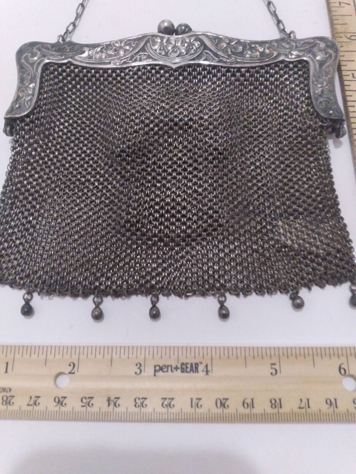 Antique Vintage German Silver Mesh Purse Art Deco… - image 2