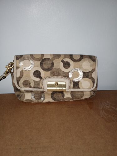 Coach Kristin Sequin Signature clutch wristlet