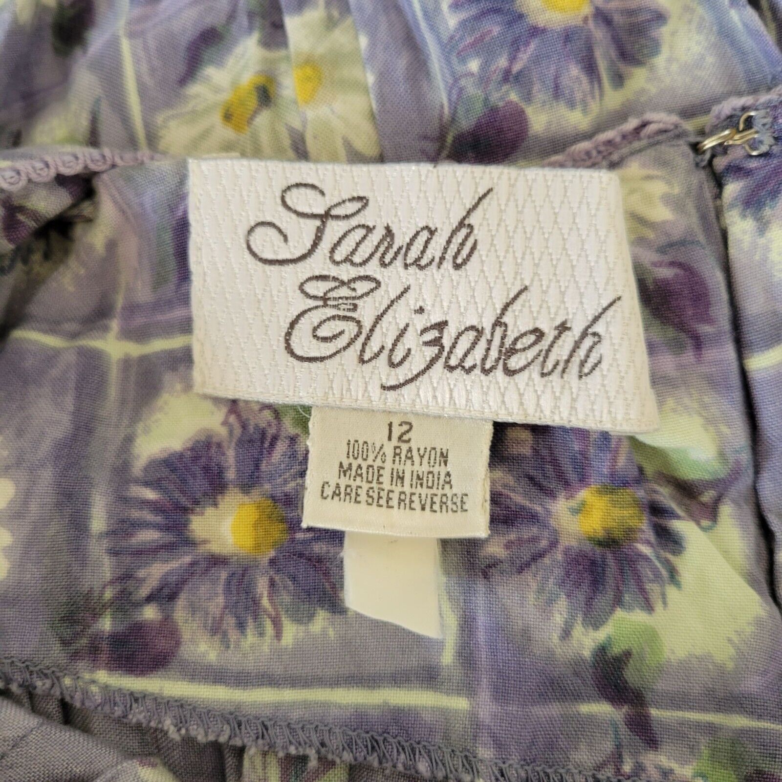 Sarah Elizabeth 12 Purple Floral 90s Maxi Dress C… - image 5