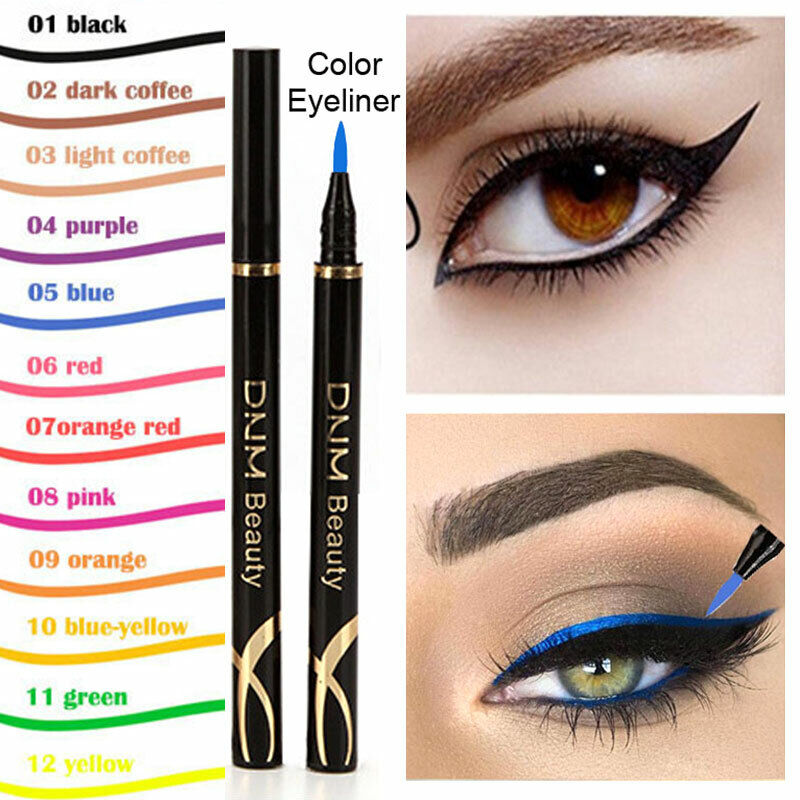 Women Quick-Drying Cat Eyes Makeup Eye Liner Pen Neon Colorful Liquid  Eyeliner | Ebay