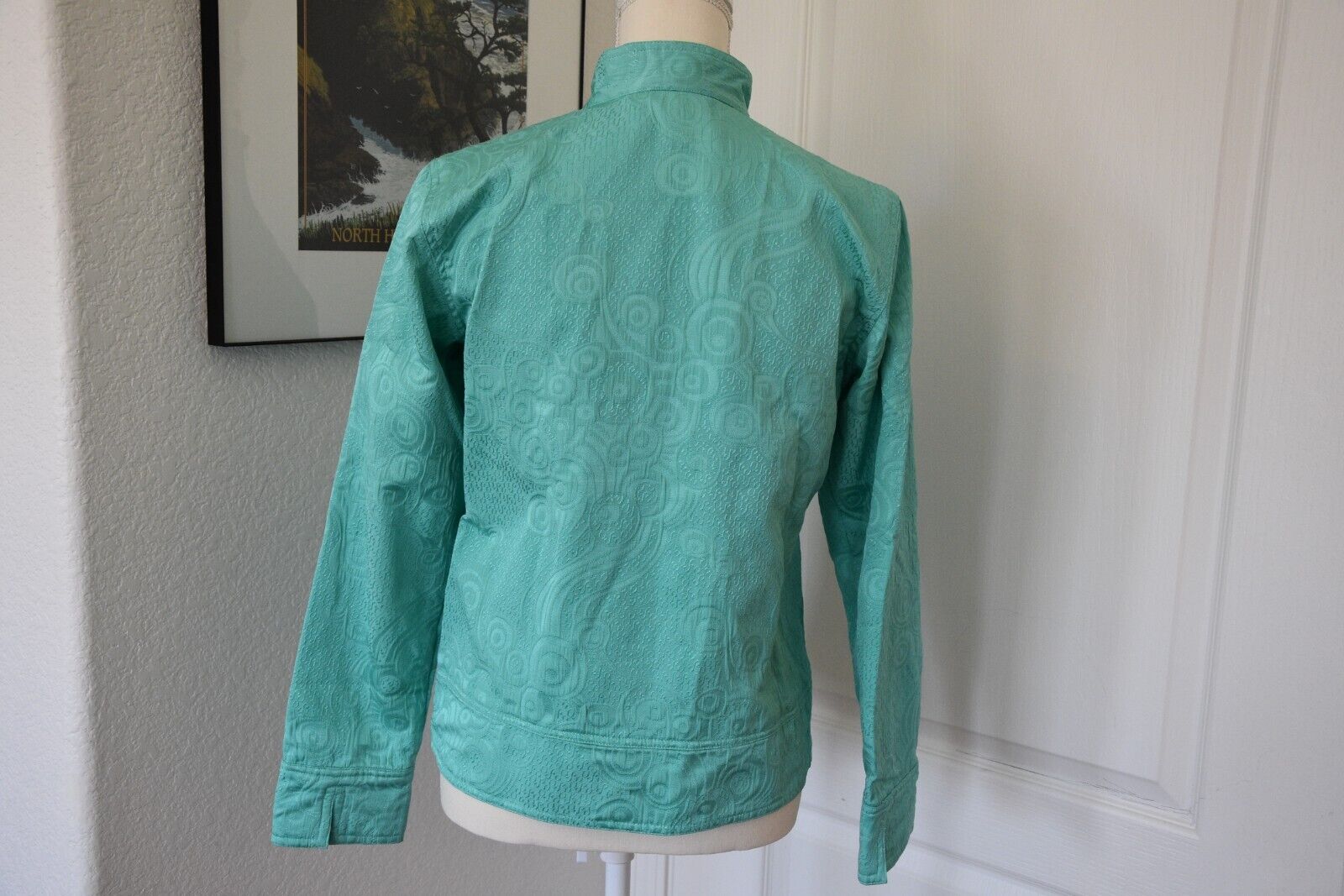 Coldwater Creek Turquoise Aqua Embellished Cotton… - image 6