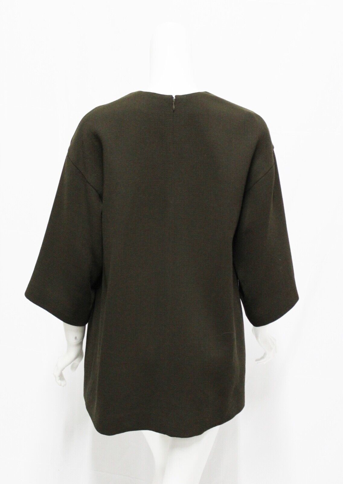 Vintage Custom Made Womens Brown Crepe Tunic 3/4 … - image 3