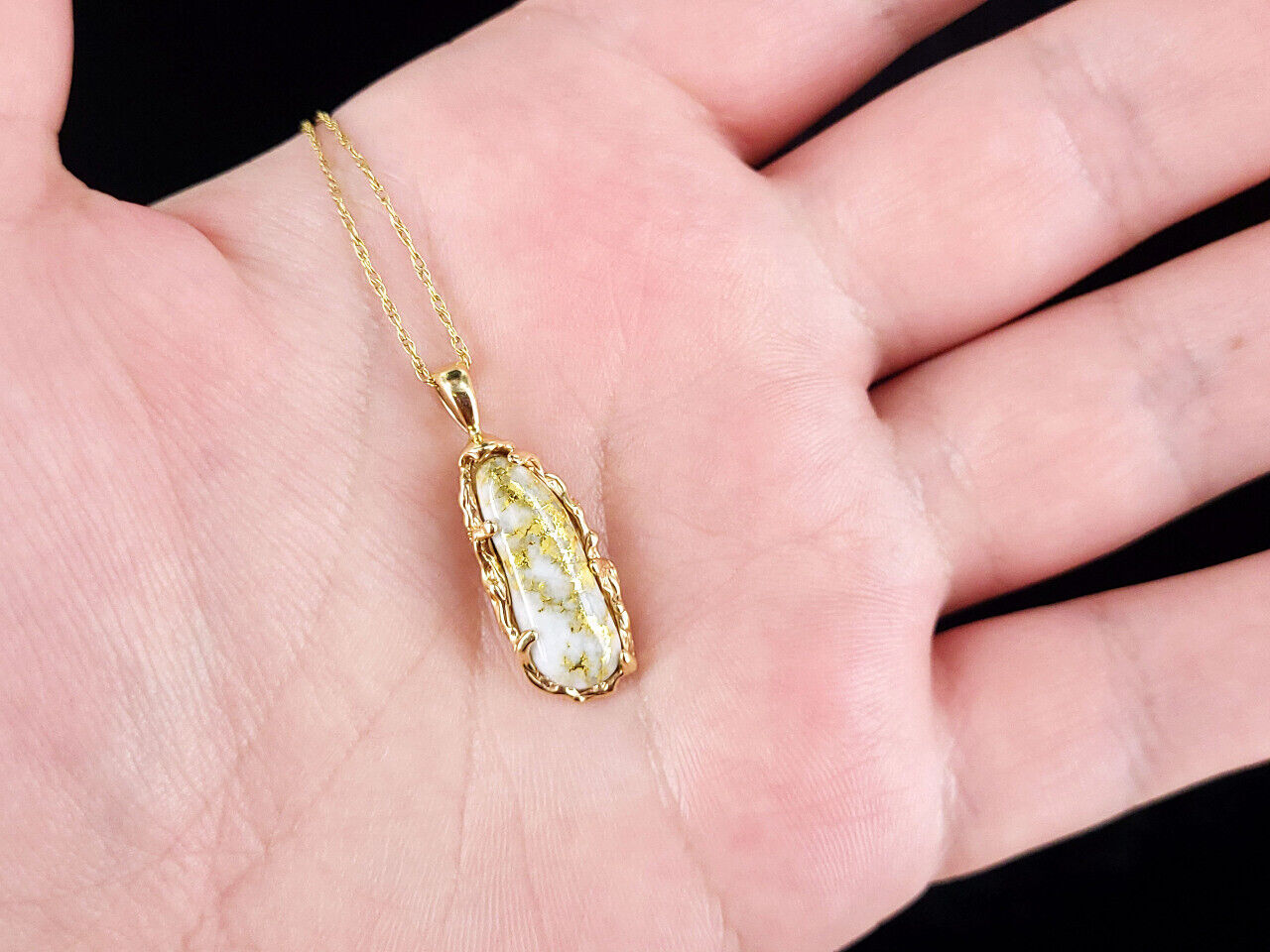 Vintage 14k Gold Rare Solid Gold In Quartz Orocal… - image 3