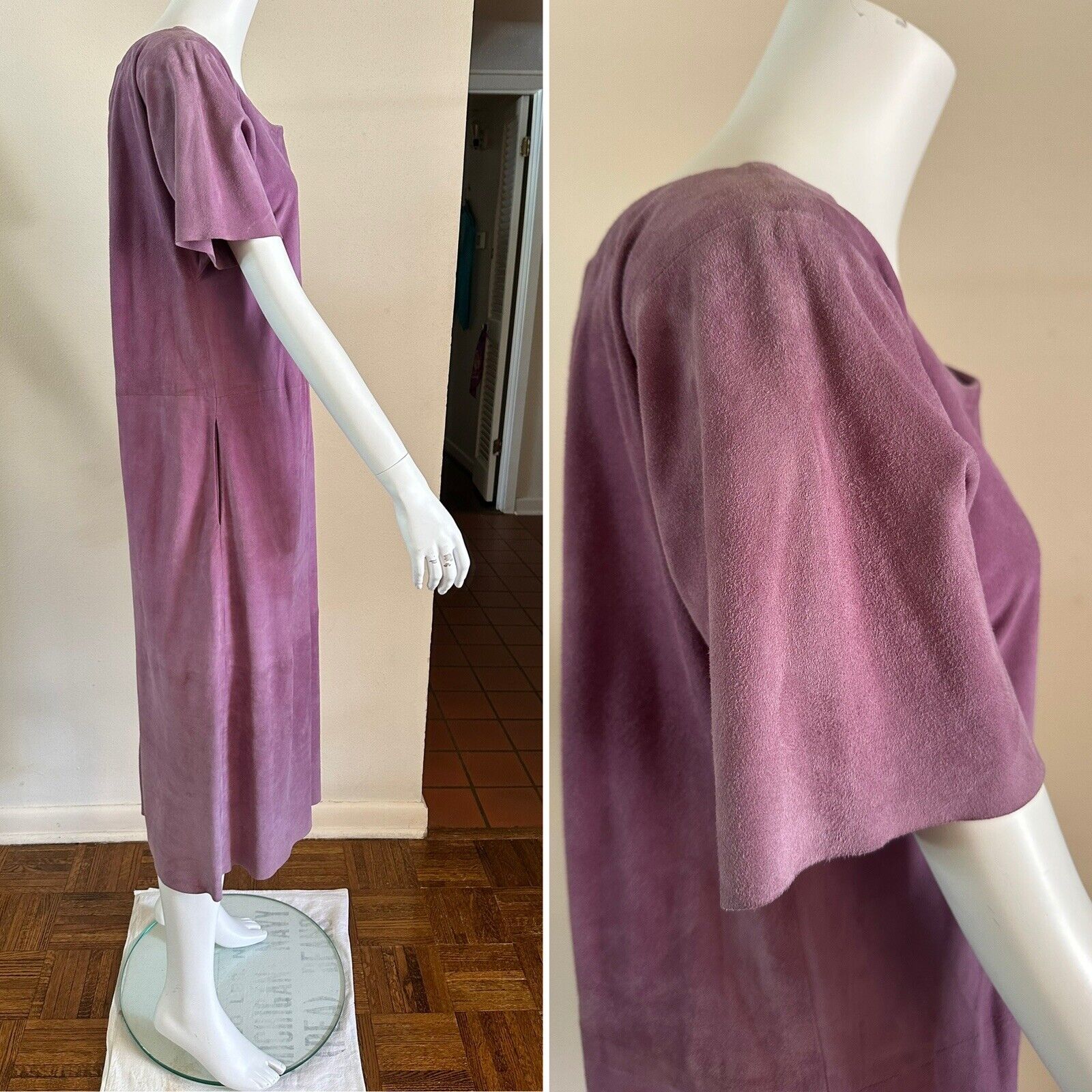 1970s Ralph Lauren Collection Purple Suede Dress … - image 7