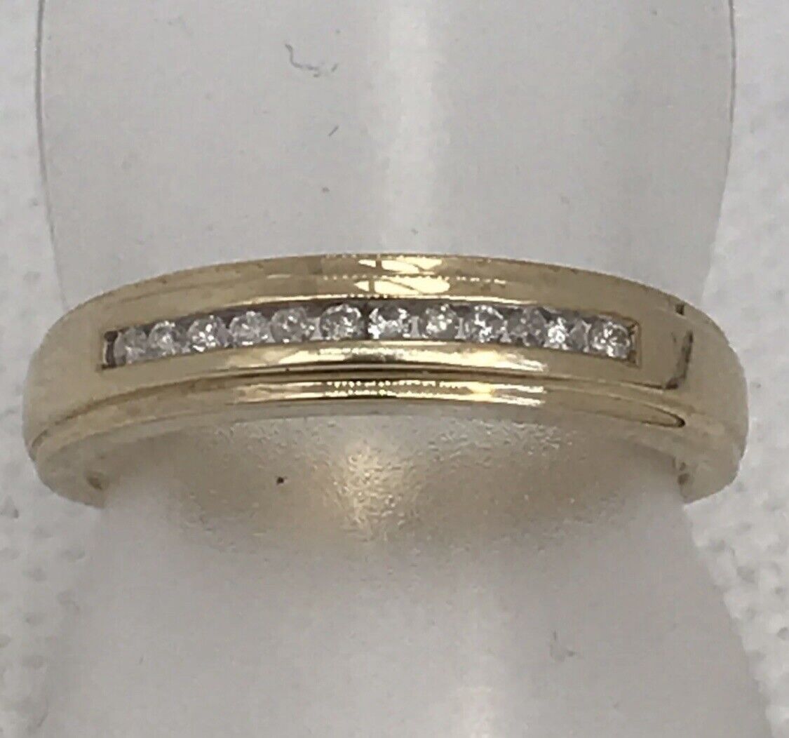 9ct Yellow Gold Channel Set Diamond Band - image 3