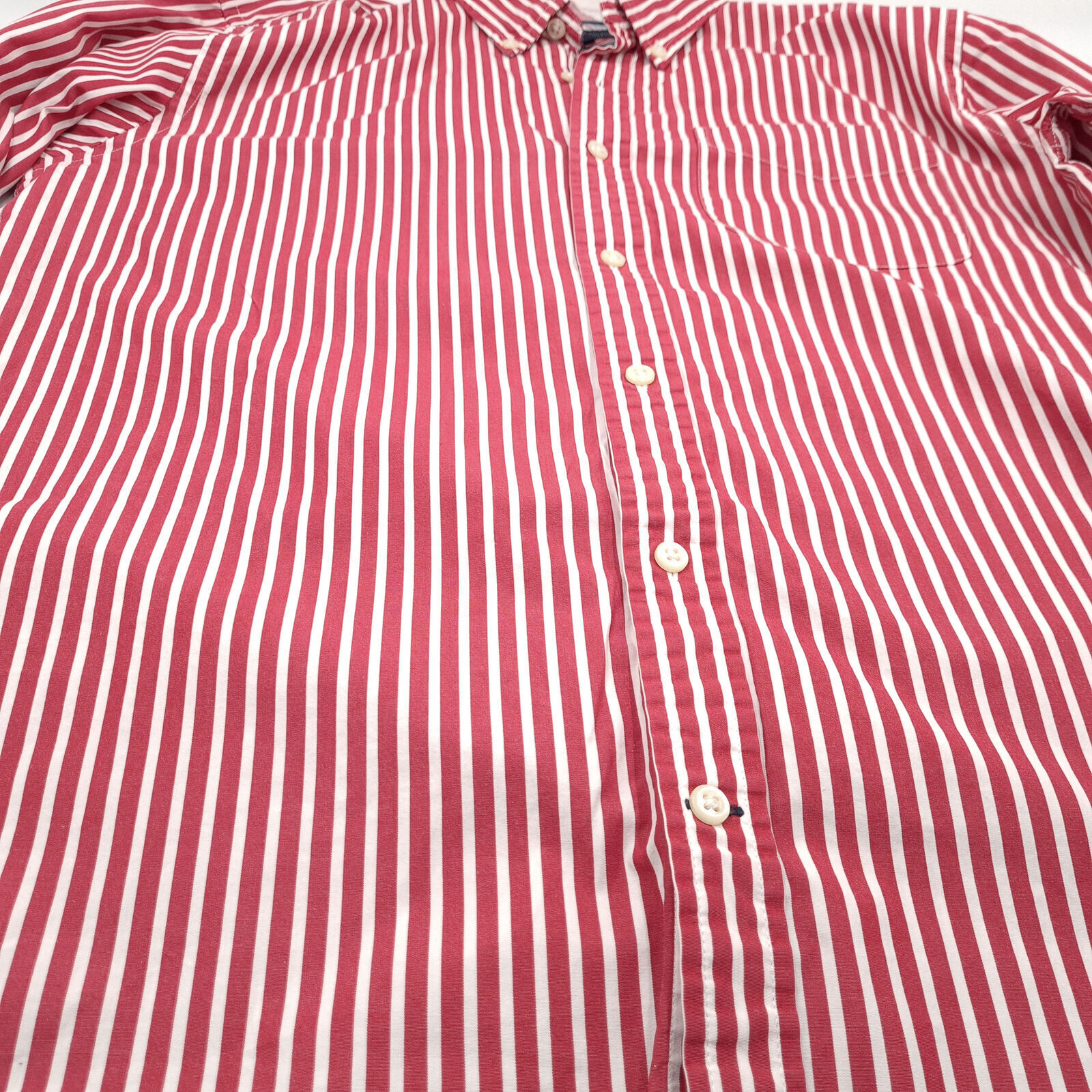 Tommy Hilfiger Men Shirt Red Striped Cotton Vinta… - image 5