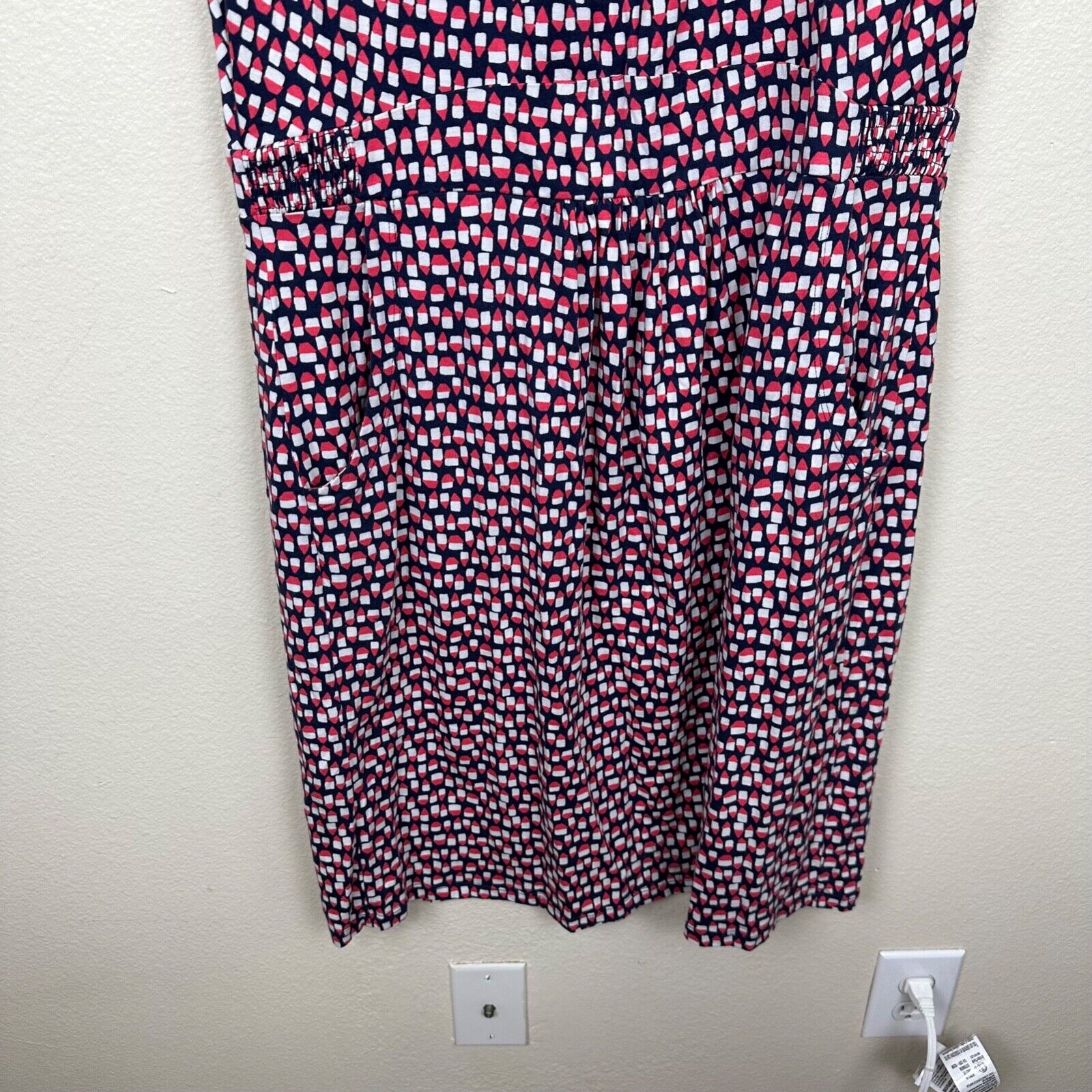 Boden Weekend Jersey Knit Dress US 14 R Pink Navy… - image 3