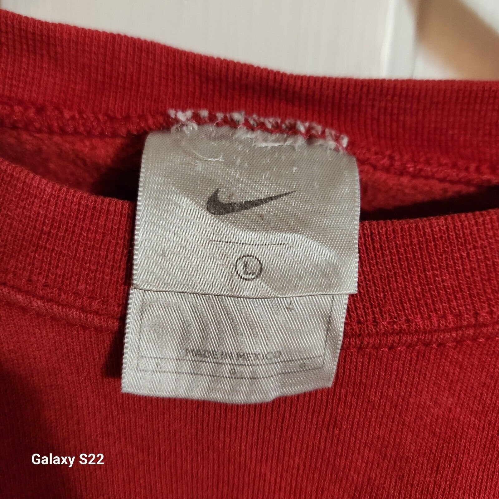 Vtg Y2K Nike Crewneck Red Pullover Sweatshirt Sz … - image 7