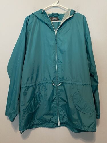 VTG Woolrich Womens Jade Green Parka Hooded Windbr