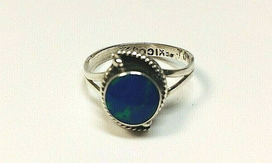 Taxco Mexico Sterling Silver Ring Azurite Malachi… - image 5