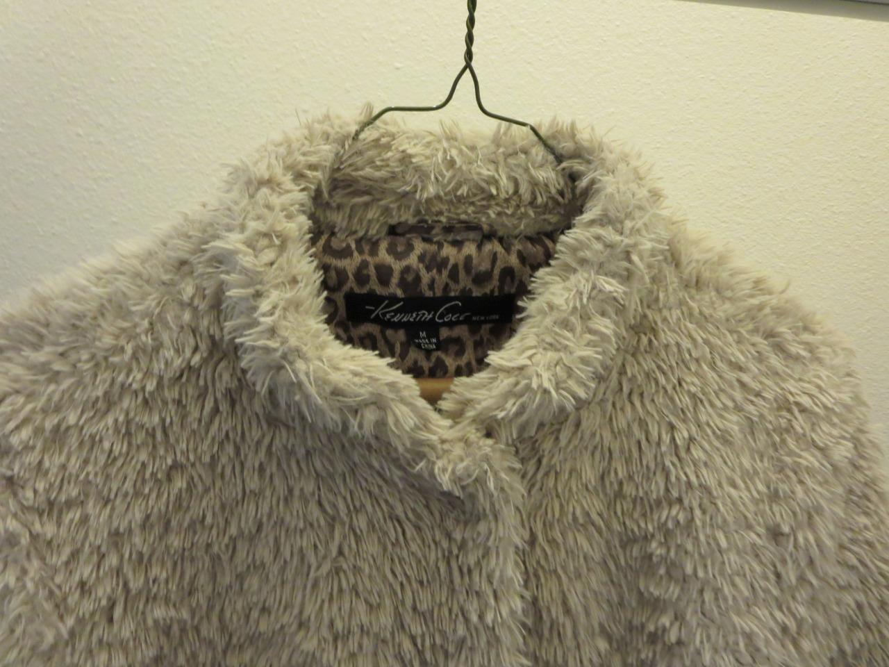 Kenneth Cole Faux Fur Stand Collar Coat Long Jack… - image 2