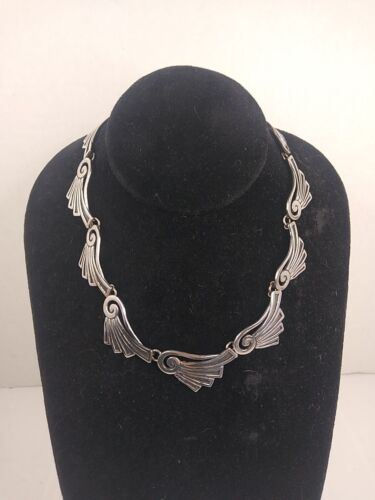 Sterling 925 Maricela Ornate Modernist Link Neckla