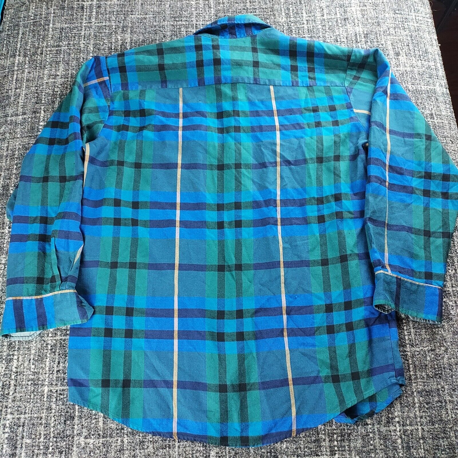 Vintage Saugatuck Dry Goods Mens Blue Green Plaid… - image 8