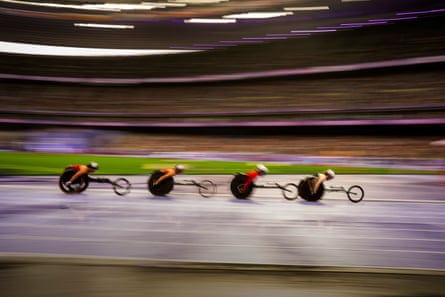 Blurred wheelchair racers