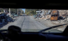 View of Selydove from a Ukrainian military vehicle, 9   October 2024