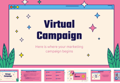 Virtual Campaign - Free Digital Marketing Presentation Template