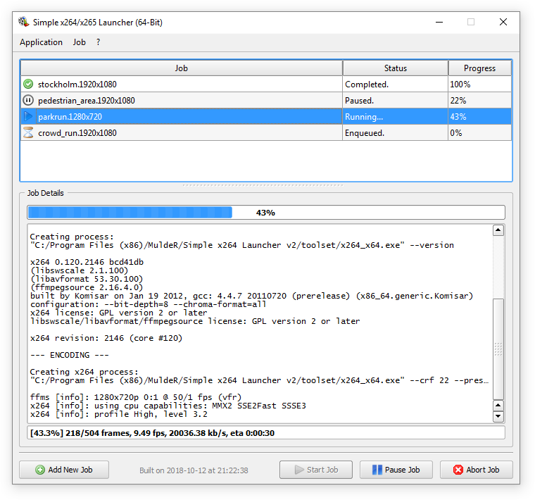x264 Launcher Screenshot