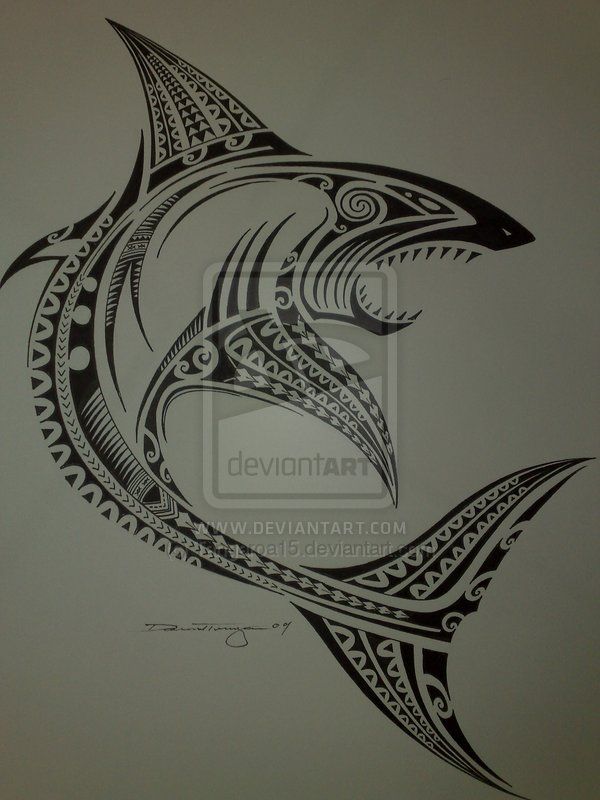 Black and White Hammerhead Shark Polynesian Tattoo Stock Vector Vector  And Low Budget Royalty Free Image Pic ESY018591279  agefotostock