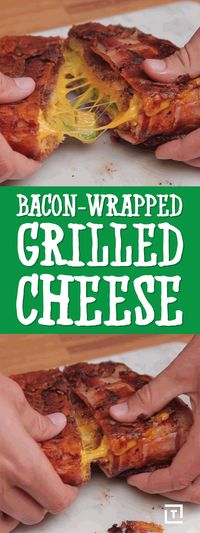 Grilled cheese is already pretty amazing on its own, but Food Steez managed to take it to new heights by adding avocado to melty cheddar cheese, and then wrapping that up in crispy bacon for a grilled cheese that doesn't mess around.