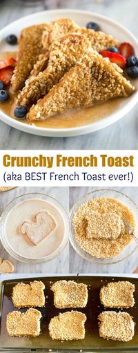 Crunchy French Toast is a cereal crusted french toast recipe that's sure to become a family favorite! #frenchtoast #crunchyfrenchtoast #frenchtoastrecipe #tastesbetterfromscratch #breakfast #easy #kidfriendly #best via @betrfromscratch