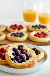 Fruit and Cream Cheese Breakfast Pastries Recipe Sponsored by Dunkin' Donuts. #DunkinAtHome #BakerySeries #ad