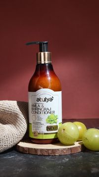 Atulya Natural Amla & Bringraj Conditioner: Elevate your hair care routine with our luxurious conditioner, infused with the goodness of Amla and Bringraj. Designed to nourish and hydrate, it leaves your hair soft, smooth, and manageable, while promoting strength and vitality from root to tip.