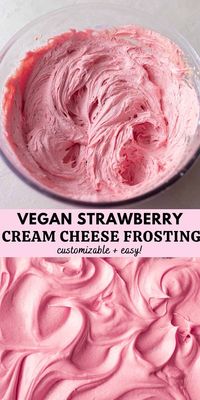 This vegan strawberry cream cheese frosting is so dreamy, luscious and versatile! You can customize the recipe to make a soft frosting or a firmer frosting for decorating cupcakes and layer cakes.