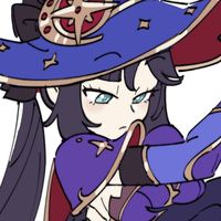 art by @findoland on twt ♡ mona and scaramouche matching icons genshin impact