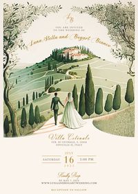 Vintage Florence Tuscany Wedding Invitation Design Custom - Etsy