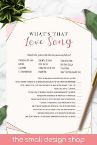 CLICK THROUGH to download this geometric themed what's that love song bridal shower game. Designed perfectly as a bachelorette party game or hen party game for your last night of freedom celebrations. #bachelorettepartygames #henpartygames #bridalshowergames #hendogames #whatsthatlovesong #printablegames #henpartyideas #hendoideas #drinkinggames