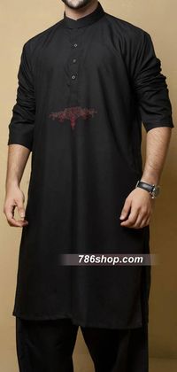 Black Men Shalwar Kameez Suit, Pakistani Dresses for Men, Shalwar Kameez Suits and more for USA, UK, Canada, Australia, and worldwide.