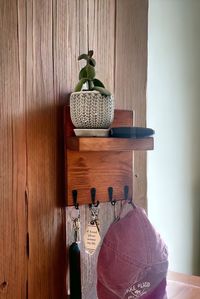 "Slim minimalist design key holder shelf for the wall can help keep you organized with style in small spaces!  Sturdy hooks that can also hold umbrellas, coats, leashes, scarves and hats with a shelf for décor, wallets, sunglasses or anything else you need a place for on the fly!  7\" wide design fits in those tight space doorways.  Handmade out of solid pine and available in 2 colors or DIY no stain color option.  This product is finished with no VOC chemicals, learn more below! Available Color