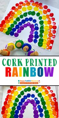 Easy Cork Printed Rainbow Craft - HAPPY TODDLER PLAYTIME