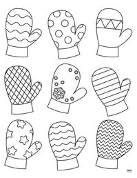 Choose from a variety of mitten coloring pages and templates for hours of holiday fun! All pages can be printed from home and are 100% FREE.