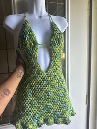 Robe au crochet, robe d'été faite main. Peut être fabriqué dans toutes les couleurs et toutes les tailles, de l'US Small au US 2XL